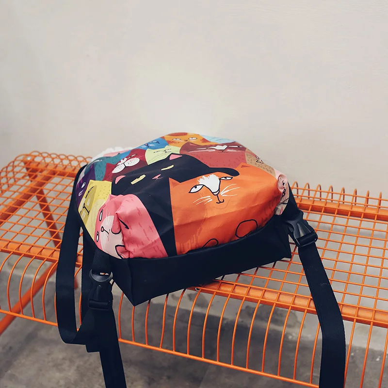 Menghuo Designer 6 Patterns Cat Printing Women Classic Mochila Drawstring Bags Travel backpack School Bag Leisure Bagpack Brand (30)