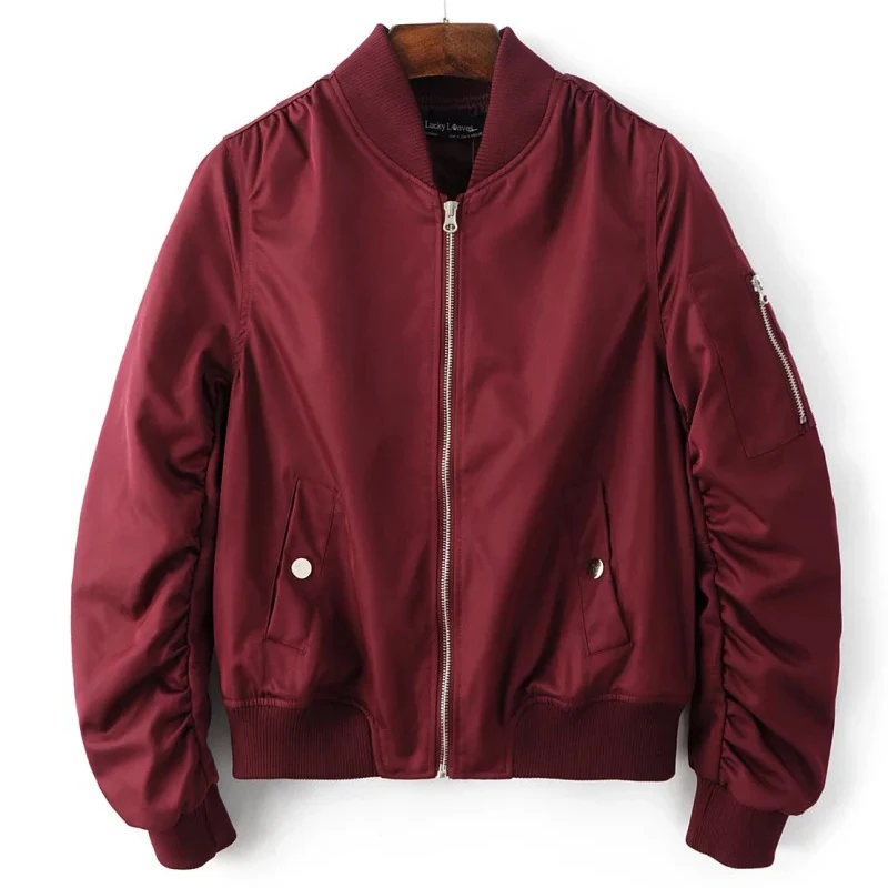 2018 Spring Casual Bomber Jacket Women Basic Jacket Pocket Zipper Windbreaker Tops Fashion Coat Female Stand Collar Outerwear