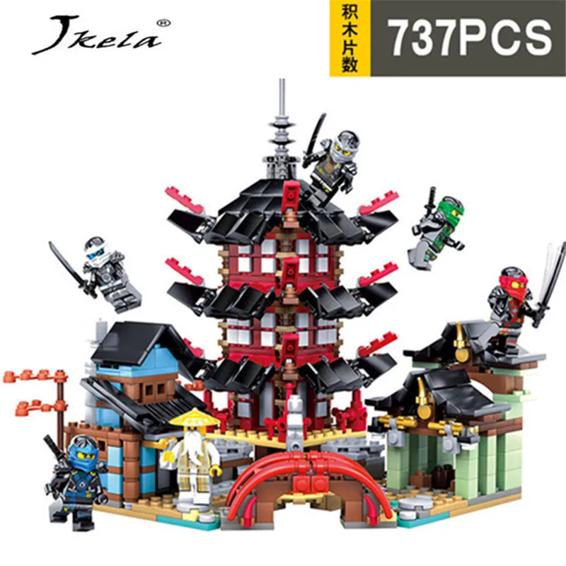 

[New] 2018 Ninja Temple 737+pcs DIY Building Block Sets educational Toys for Children Compatible legoingly ninjagoes