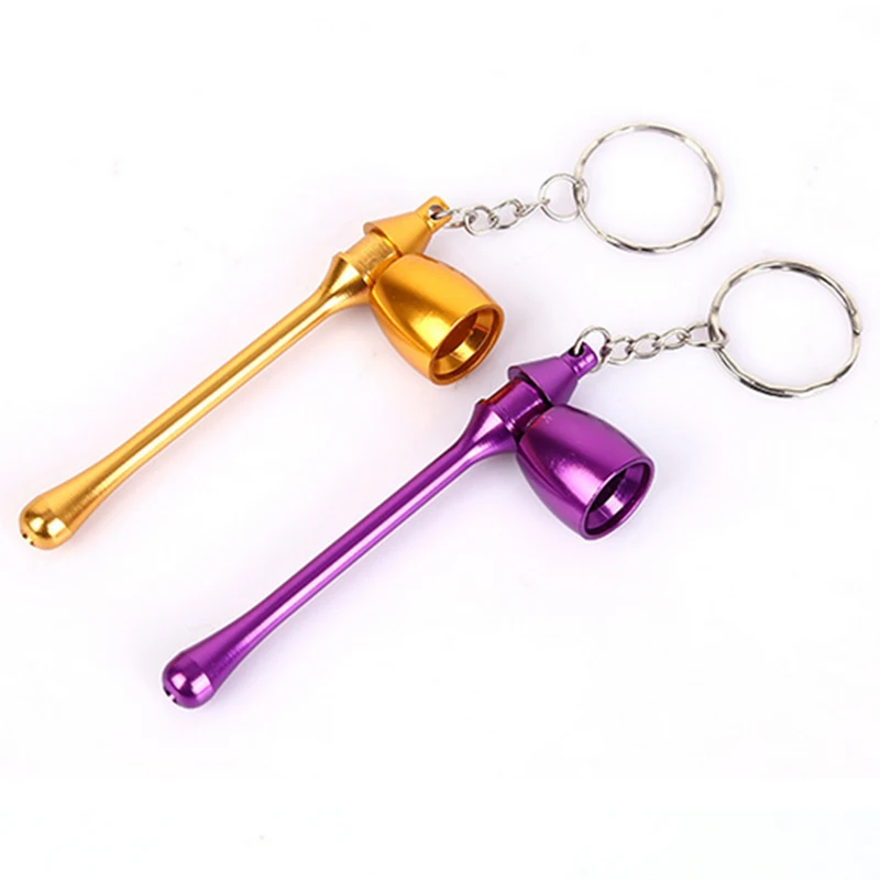 

Mini Aluminum Keychain Mushroom smoke Metal Pipes Portable Creative Smoking Pipe Herb Tobacco Pipes smoking accessories