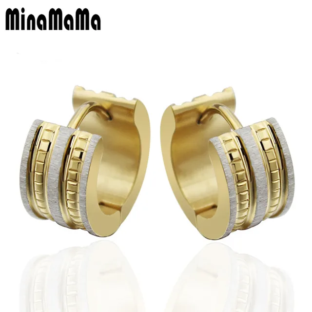 Factory Price Men Earrings Gold Color 316l Stainless Steel Men Earrings Gold Color 316l Stainless Steel Stud High Quality Greek