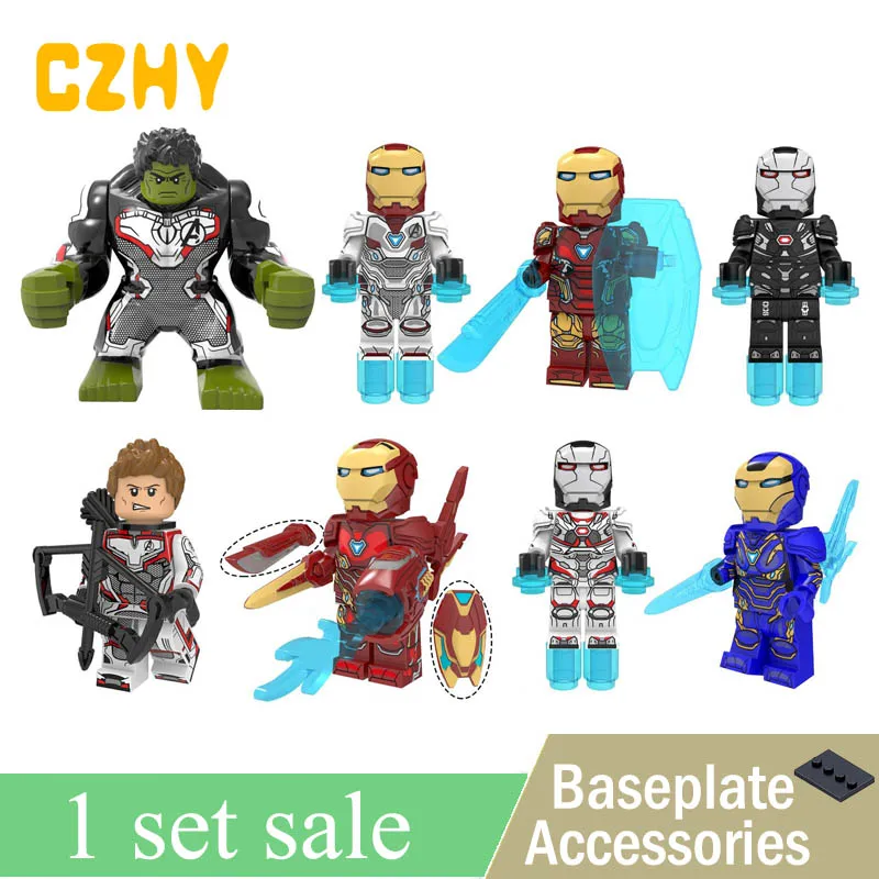 

Super Hero Avengers 4 Thor War Machine MK85 Captain America MK50 Pepper Potts Iron Man Building Block Toys KT1026