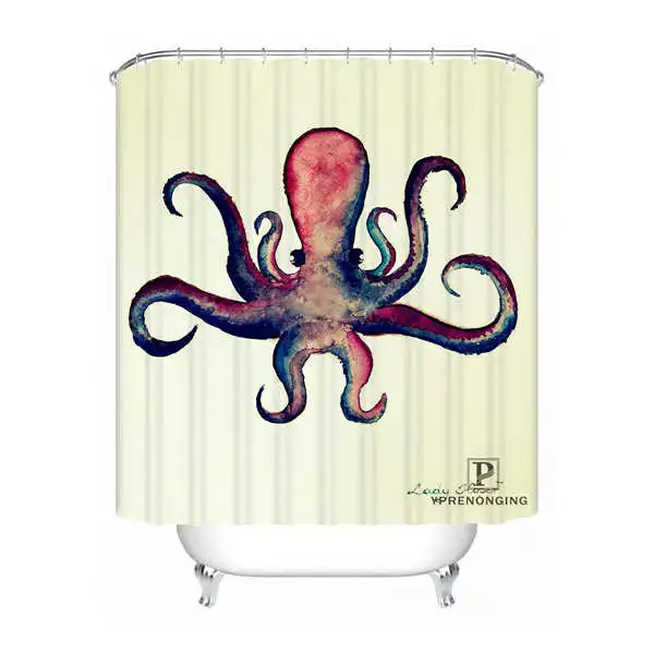 Shower Curtain Пользовательские Осьминог модные водонепроницаемые занавески для душа дома для ванной комнаты s крючки полиэстер ткань мульти Sizes180509-09 - Цвет: Shower Curtain