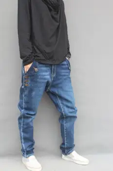

Winter Blue Denim Men's Skateboard Pants Loose Flexible Skateboardiing outdoor autume wearing pants flexible