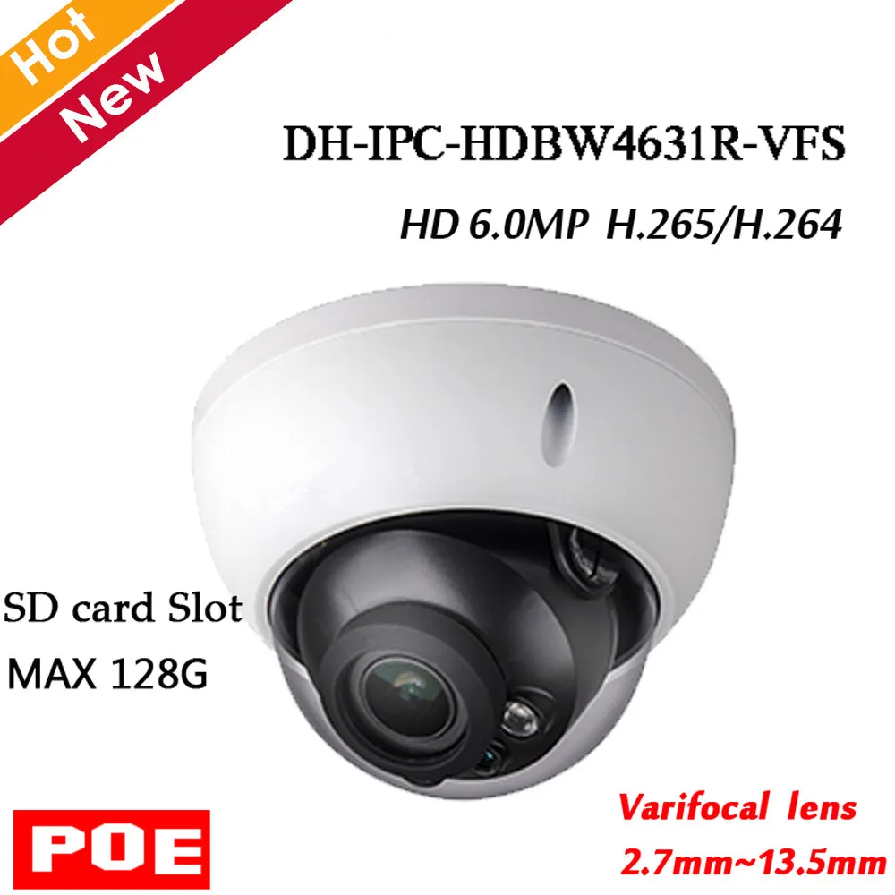 

English version DH IPC-HDBW4631R-VFS 2.7mm ~13.5mm varifocal lens 6MP with sd Card slot Support POE
