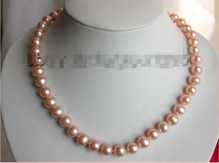 

Luster!Natural 10mm Perfect Pink Round Pearl Necklace! NEW