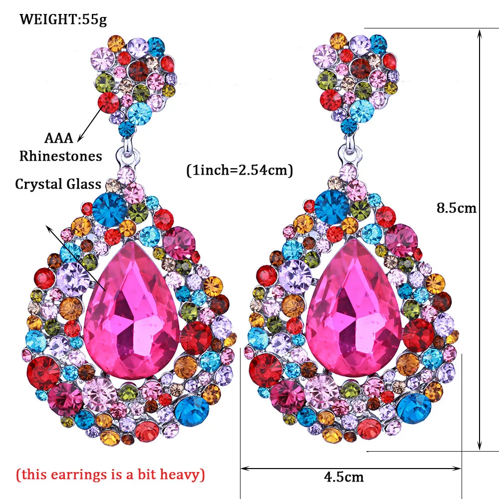 Серьги подвески с кристаллами 11 цветов|fashion long earrings|long drop earringslong earrings |