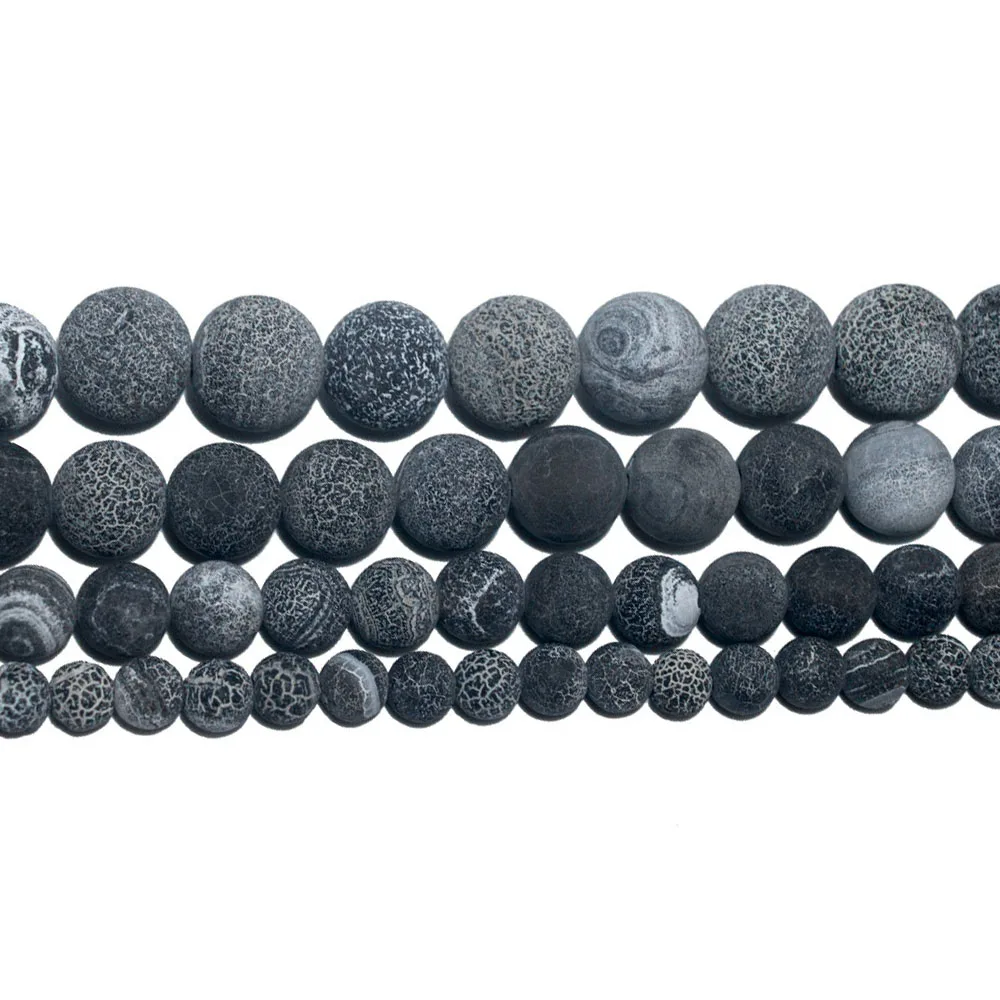 

15" Strand Natural Stone Beads Weathered Stone Beads Round Loose Beads For Jewelry Making Bracelet Necklace 4/6/8/10/12mm