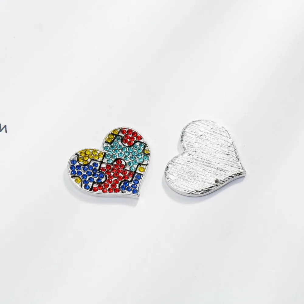 Бесплатная доставка 24X21mm аутизм горный хрусталь Кнопка для DIY 10 шт./лот (BTN