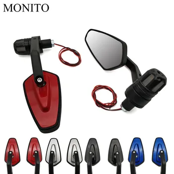 

For YAMAHA YZF R1 R6 2005 2006 2007 2008 2009 2010 2011 2012 22mm Motorcycle Handle Bar End Mirrors Side Mirror Turn Signal LED