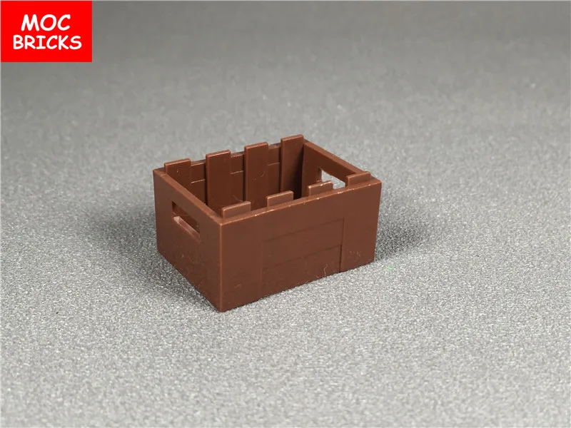20 шт./лот MOC brick коричневый контейнер ящик с ручками подходит для 30150 строительных