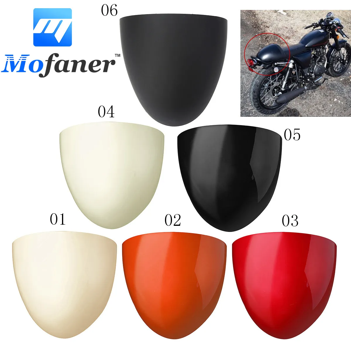 Universal Motorcycle ABS Rear Seat Cowl Cover For Cafe Racer