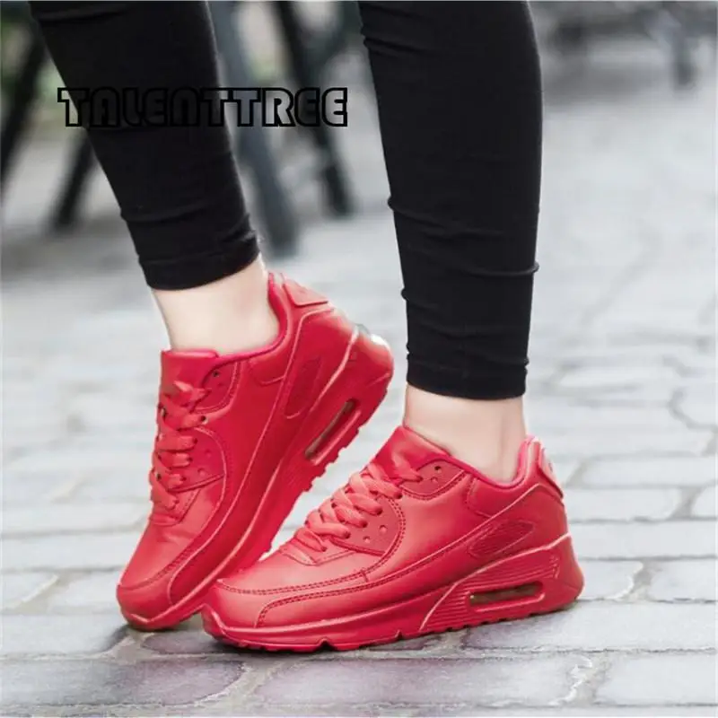 Повседневная обувь из искусственной кожи женские летние удобные дышащие сетчатые туфли на плоской подошве женские Сникеры на платформе Tenis Panier Sexemara hevxm - Цвет: NO.2 Leather red
