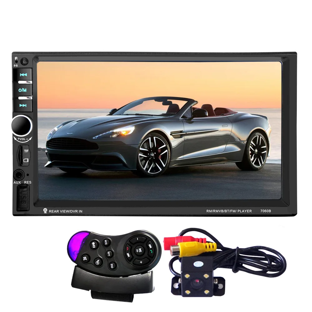 

7060B 7 Inch Bluetooth TFT Screen Car Audio Stereo MP3/MP4 /MP5Player 12V Auto 2-Din Support AUX FM USB SD MMC Support