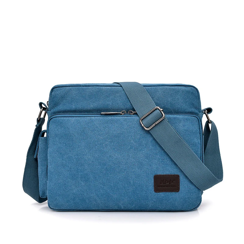 Canvas Messenger Shoulder Bag Solid Briefcases Suitcase Card Pocket for Men Women Office Outdoor Travel Bag