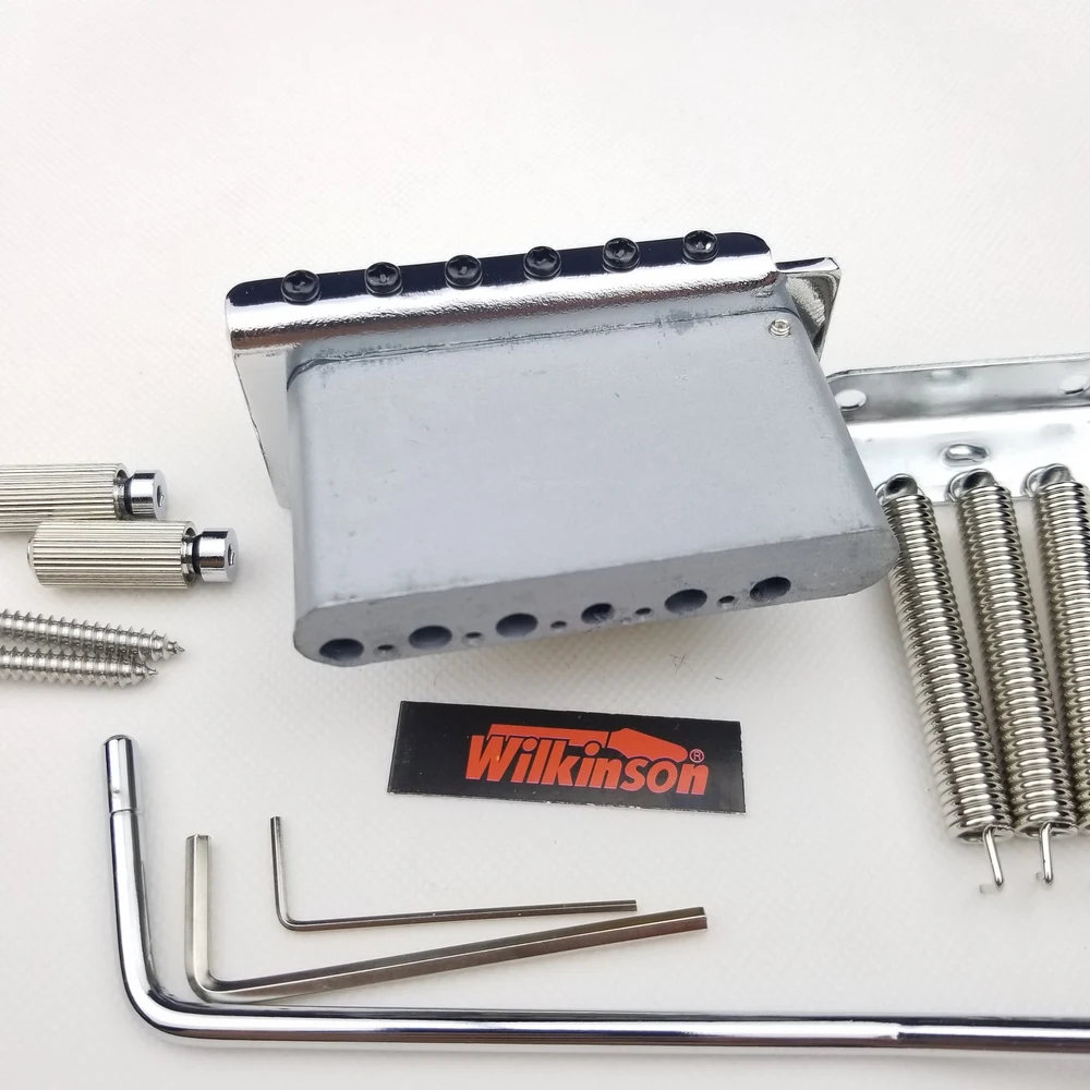 Wilkinson 2 post point Chrome Silver Double swing Electric Guitar Tremolo System Bridge for strato and suhr guitar WOV06 Wilkinson 2 post point Chrome Silver Double swing Electric Guitar Tremolo System Bridge for strato and suhr guitar WOV06