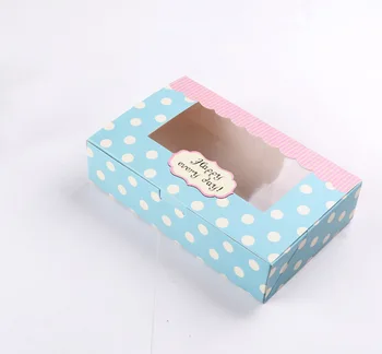 

50pcs 21.5*13.5*5cm Vintage Packaging White cardboard Paper Wave window Box For Candy\Cake\Dessert \party Packing boxes