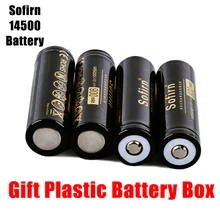 Sofirn sofirn 14500 900mah bateria 3.7v li-ion baterias recarregáveis aa baterias de pilha de lítio cabeça superior