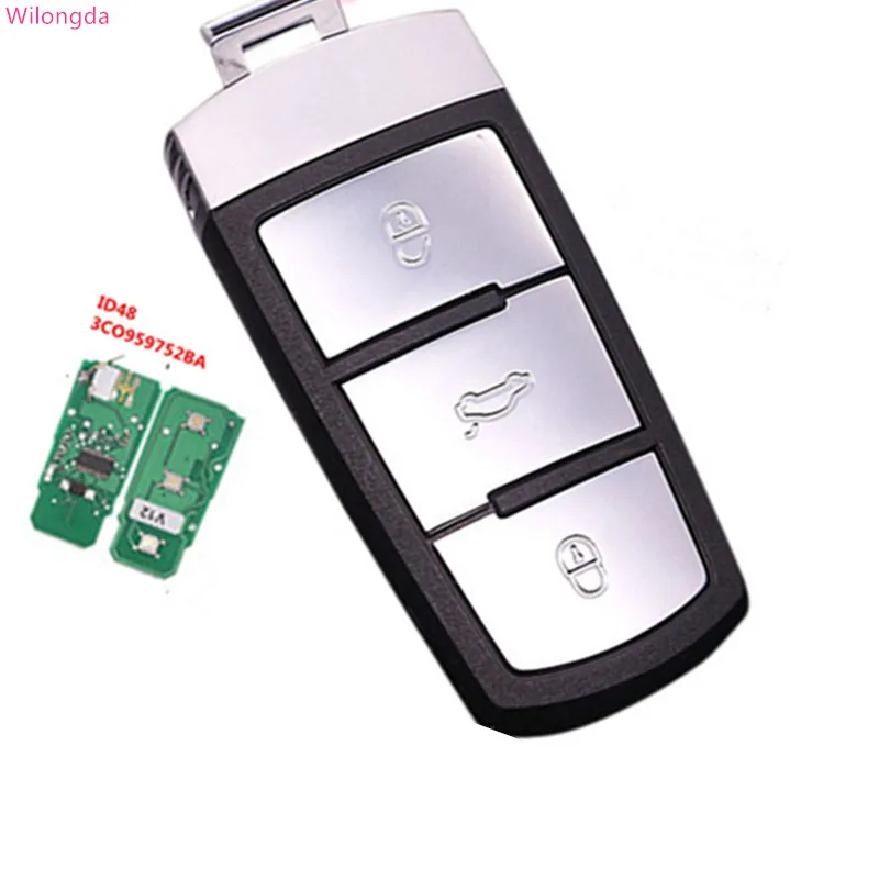 

Wilongda Auto keyless smart car key 3 button Remote Key 434Mhz ID48 chip 3CO959752BG after 2010 for Magotan key