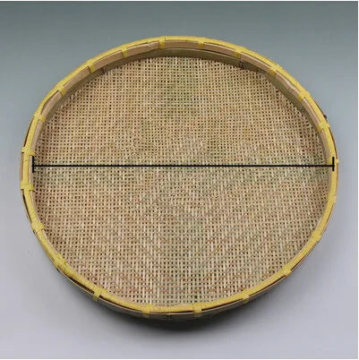 diameter52cm Бамбуковая пластина ручной работы бамбуковое плетение сита корзины для продуктов круговой получить чехол Небьющийся все натуральные теплоизоляция ремесла - Цвет: diameter52cm