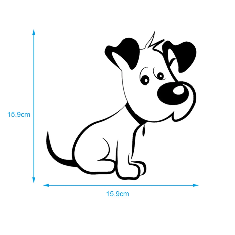 Creative Car sticker Cute Dog Animal Vinyl Car Accessories Car Reflective Decor Stickers BlackWhite Car Styling 15.9cm15.9cm  (7)