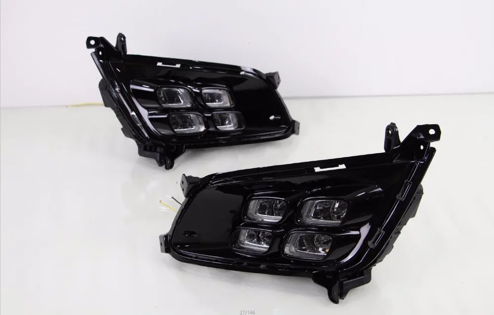 EOsuns led drl Дневной ходовой светильник для KIA K5 2013- с желтым поворотником и беспроводным управлением+ 4 шт. led
