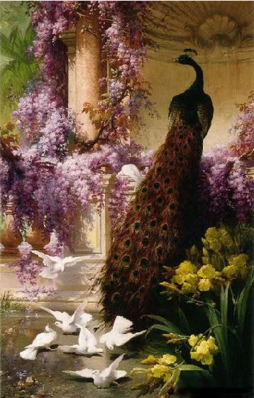 

11ct counted cross stitch embroidery DIY Cross-Stitching Kit Pigeon peacock in Garden Home Decoration Handmade Needlework Set