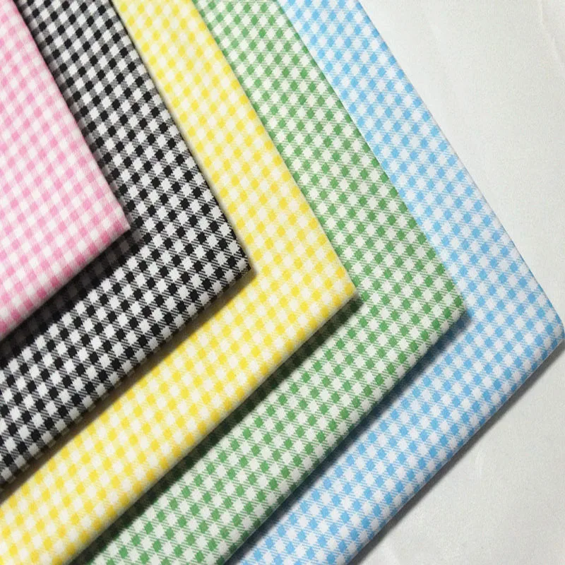 Мода 50x160 см, 6 цветов, розовый, желтый, красный, черный, синий, зеленый, простая хлопковая ткань с принтом в клетку для шитья, шитья, постельных принадлежностей Cl