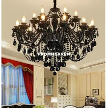 Современная черная хрустальная люстра K9, хрустальные люстры E14, светодиодный светильник, люстра, светодиодный, для виллы, черные лампы