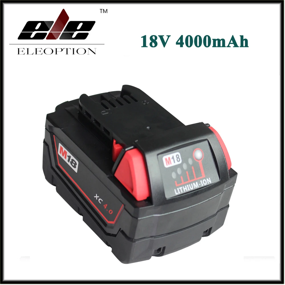 

New Li-Ion 18V 4.0AH 4000mAh Replacement Power Tool Battery for Milwaukee M18 XC 48-11-1815 M18B2 M18B4 M18BX Li18