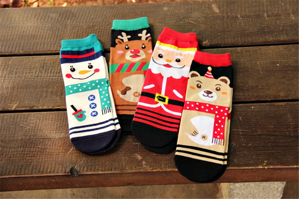 1 шт., женские мягкие зимние носки, Рождественский теплый мягкий хлопковый носок, милый Санта-Клаус, олень, снеговик, праздничные аксессуары