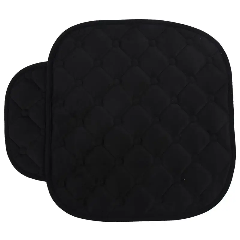1 sets of 3pcs Vehicle Front Rear Seat Cover Silk Velvet Protective Mat Decor Universal black