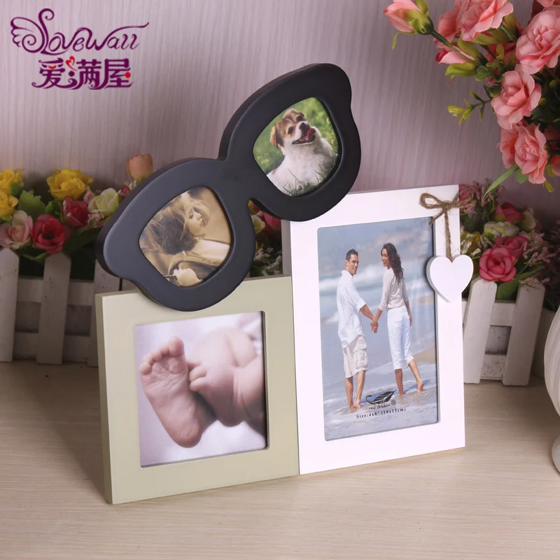 

3"4"6" Wood Frames Table Combination Children Studio Pictures Home Decoration Wedding Photos Keepsake Picture Frame 4pcs Set