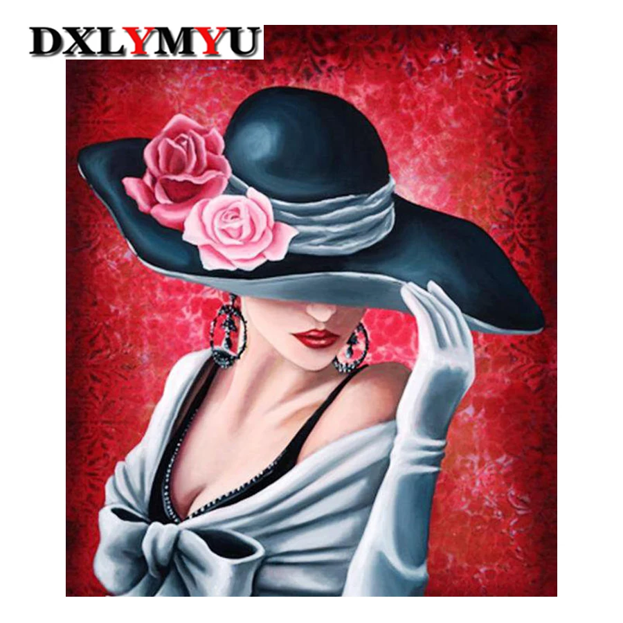 

Beautiful Girl 5D Diamond Painting Set Cross Stitch Embroidery Craft Living Room Decor DIY Diamond Mosaic Portrait