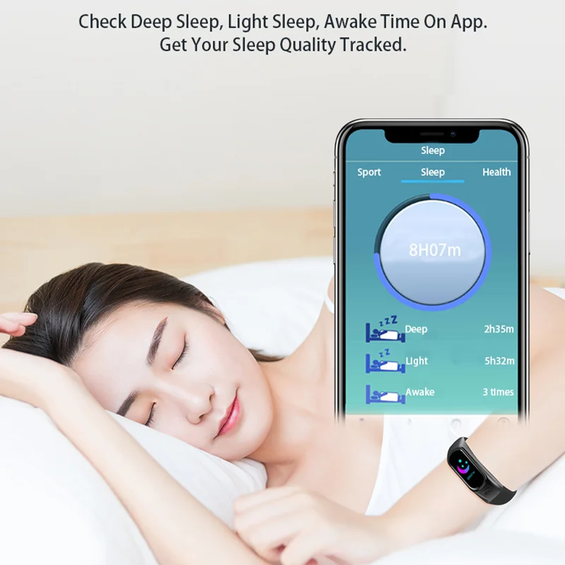 Smart Bracelet and Wireless Bluetooth Headset Combo Running Music Wristband Earphone Heart Rate Blood Pressure Fitness Tracker