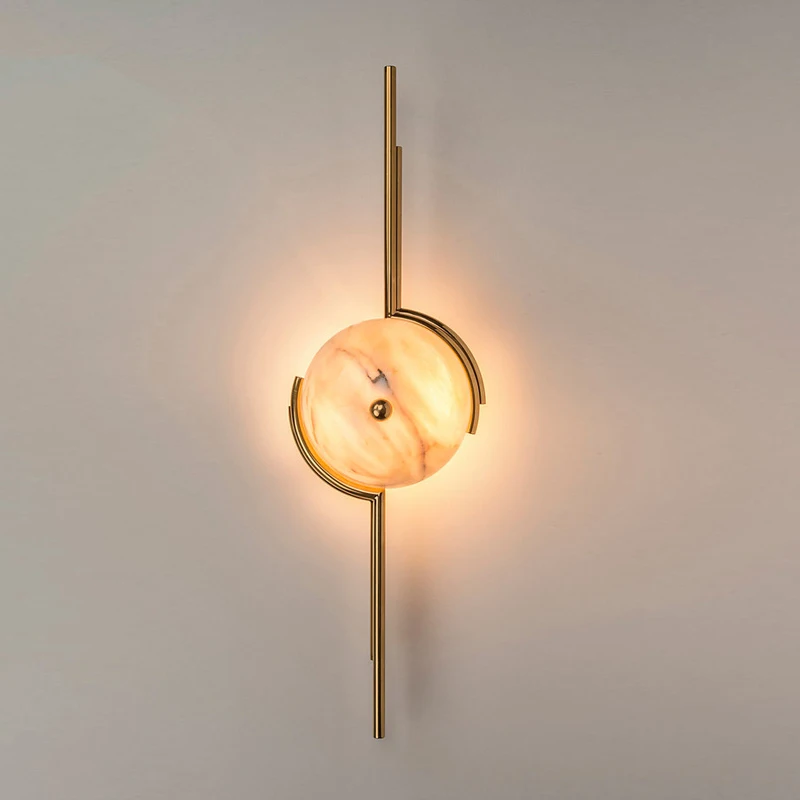 

Postmodern personality natural marble light luxury art wall lamp simple living room creative bedside bedroom designer wall lamp