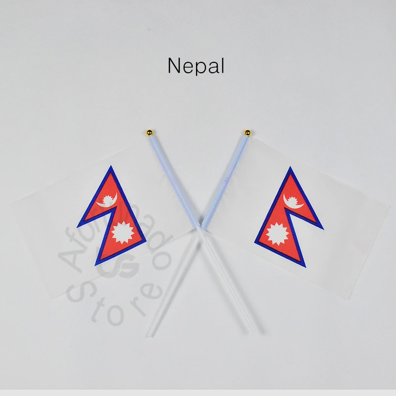 

Nepal 14*21cm 10pieces Banner free shipping Hand waving Flag Nepal National Flag for meet,Parade,party.Hanging,decoration