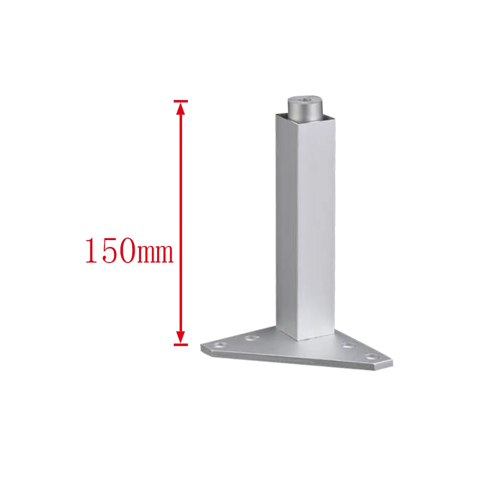 150mm Ножки для мебели из алюминиевого сплава, регулируемые ножки, серебряные квадратные ножки, ножки для шкафа, дивана - Цвет: 150mm