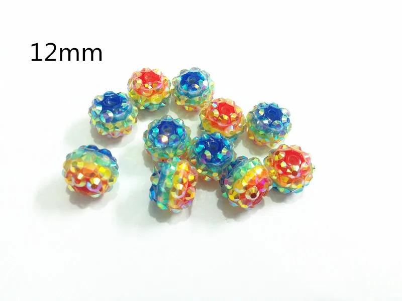 

Newest ! 10mm*12mm 400pcs/lot Rainbow Striped With AB Resin Rhinestone Beads