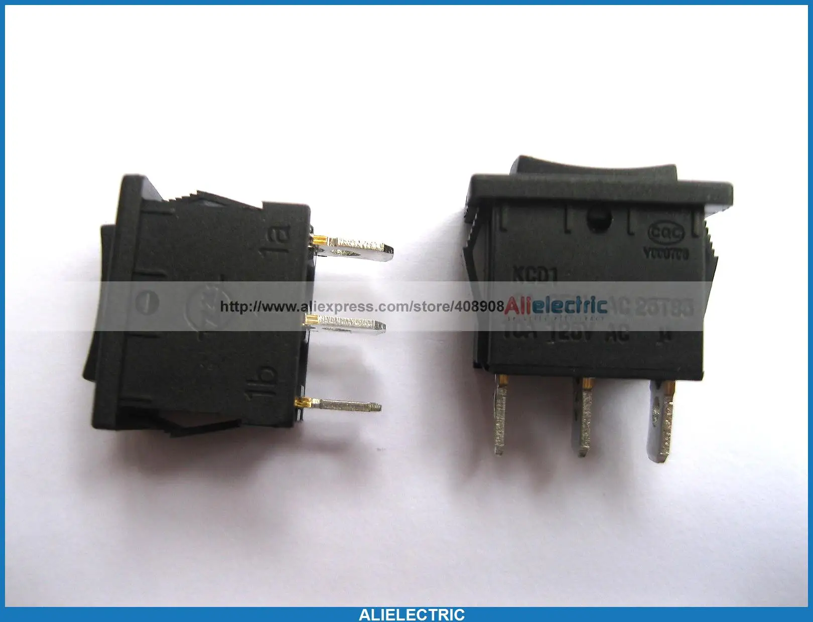 

200 Pcs Rocker Switch KCD1 on Off on Black 3pin 6A 10A