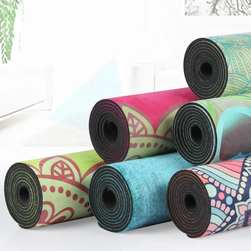 

183*68*4mm Chamois Suede Natural RubberThick Yoga Mats Fitness Environmental Exercise Fitness Yoga Gymnastics Mats Indoor