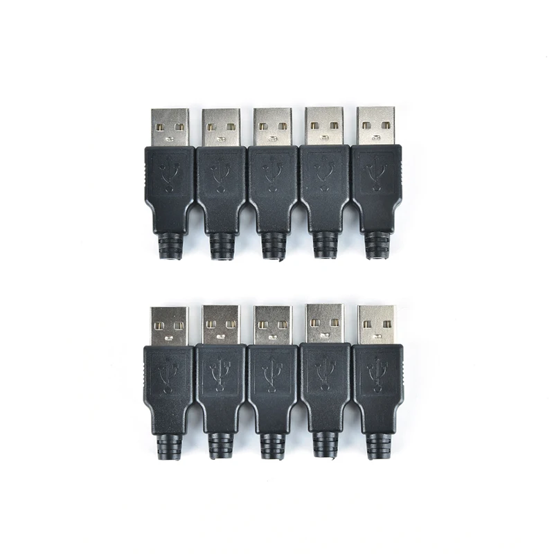 DIY USB тип A штекер 4 контактный разъем с черной пластиковой крышкой адаптер для