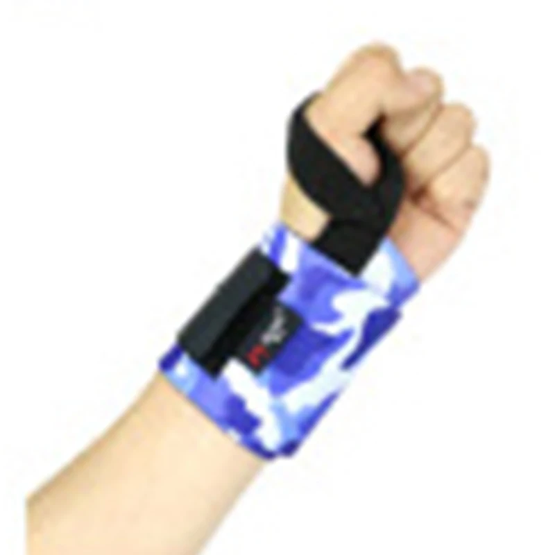 2 шт. регулируемый браслет эластичные бинты для запястья повязки для тяжелой атлетики Powerlifting дышащие нарукавные повязки 10 цветов - Цвет: Camouflage Blue