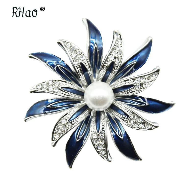 

RHao Enamel Redbud Flower brooches for Women men clothes accessories corsage Purple blue Enamel Flower Brooch pins hijab pins