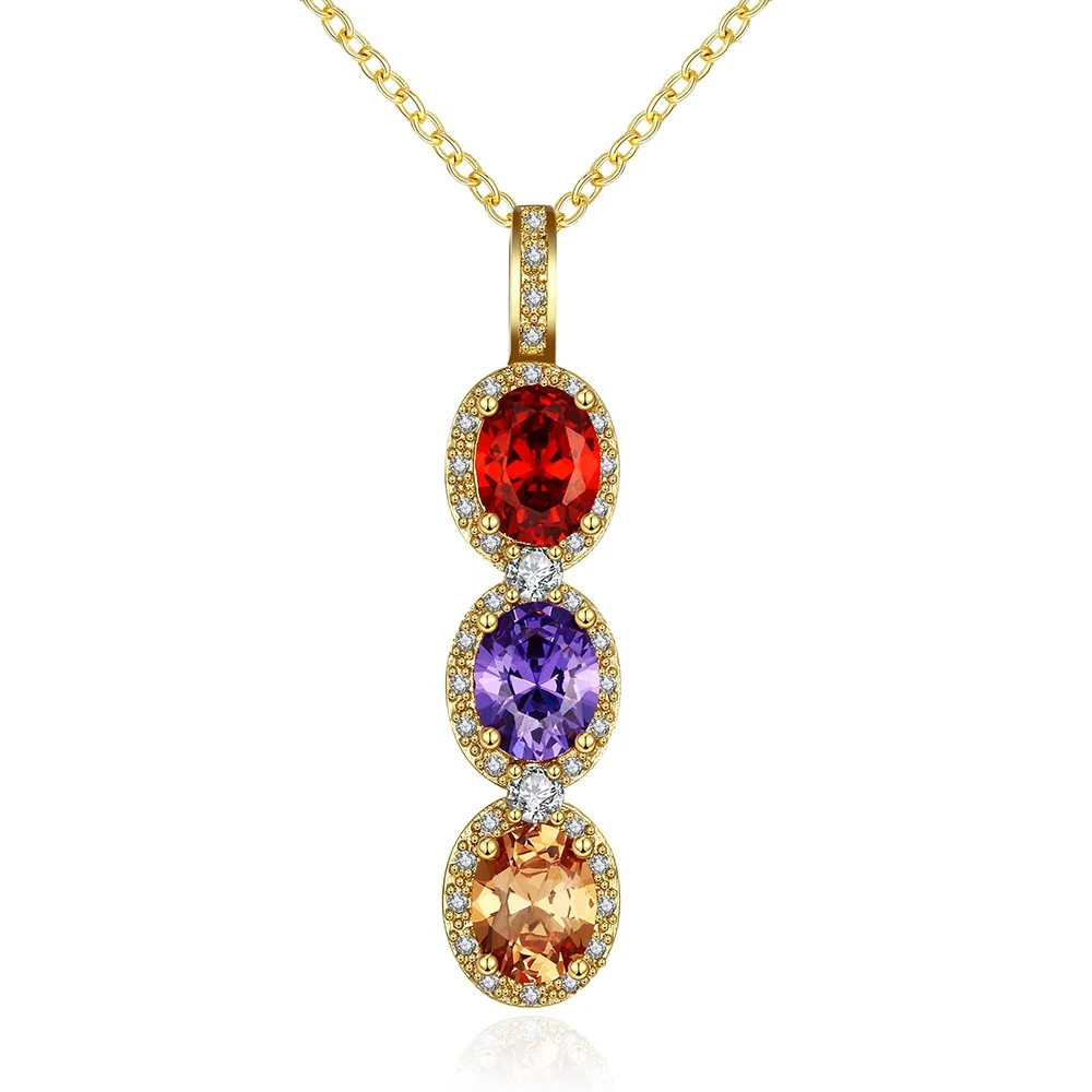 

Fashion women necklaces & pendants charm gold color Austrian crystals Necklace girl Cubic Zirconia Jewelry Valentine's gifts