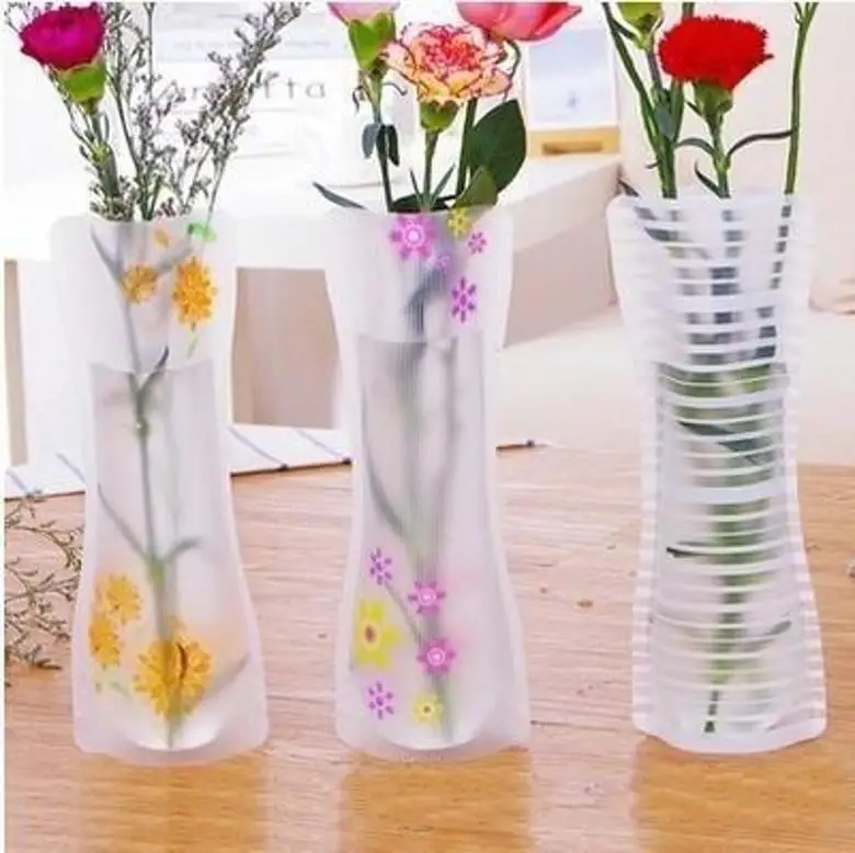 Unbreakable Foldable Reusable Plastic Flower Vase Creative Folding