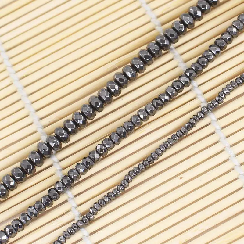 

Wholesale 2-6mm Faceted Hematite Roundelle Loose Beads 15"BeadsFor DIY Jewelry Making !We provide mixed wholesale for all items!