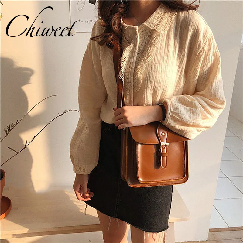 

Brand Vintage PU Leather Handbag Satchel Designer Luxury Women Messenger Bags Casual Female Shoulder Bag Postman Crossbody Bag