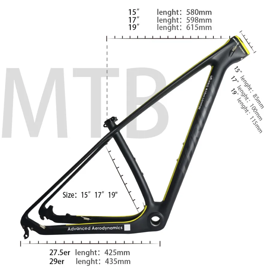 THHRUST углерода mtb рама 29er T1000 рама карбоновая для горного велосипеда 29er 27,5 руль для велосипеда, углеродный рама 15 17 19 дюймов 7 цветов