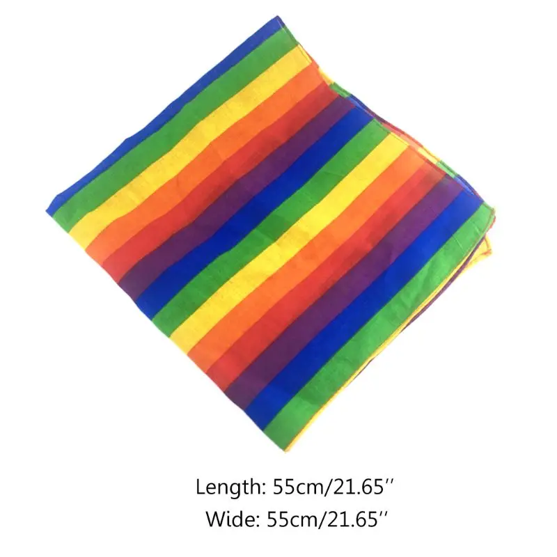 Унисекс c бантом в полоску цветастой радуги для детей бандана повязка на голову в стиле «хип-хоп» Танцы квадратных шеи галстук головной платок гей лесби вечерние парадные праздничные принадлежности